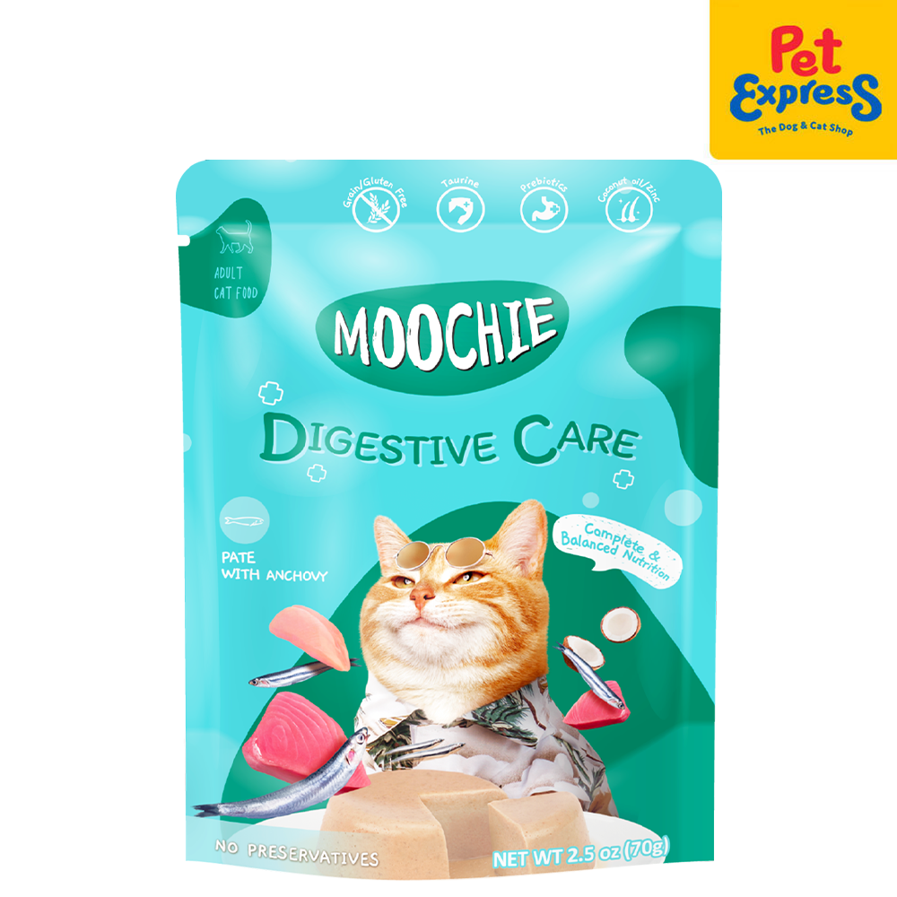 Moochie Adult Digestive Care Pate with Anchovy Wet Cat Food 85g