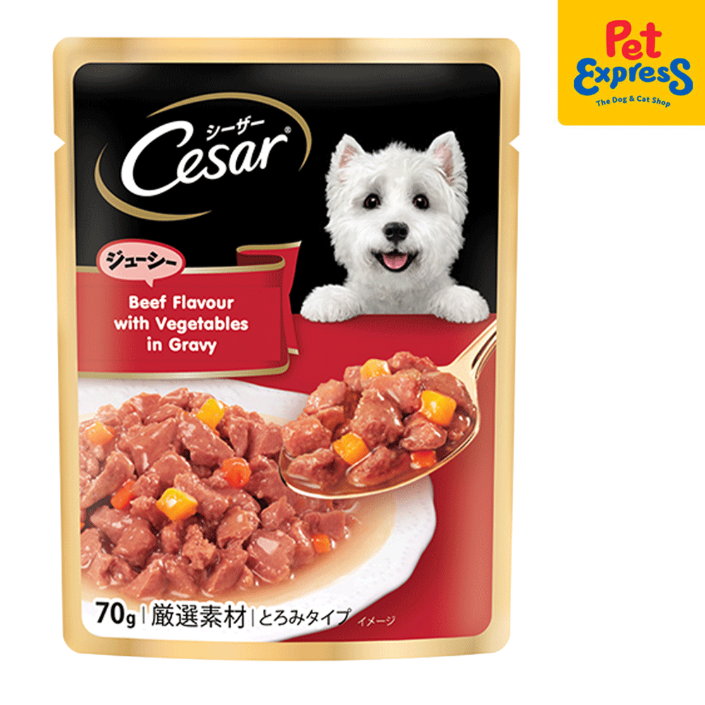 Cesar Beef with Vegetables in Gravy Wet Dog Food 70g 16 pouches