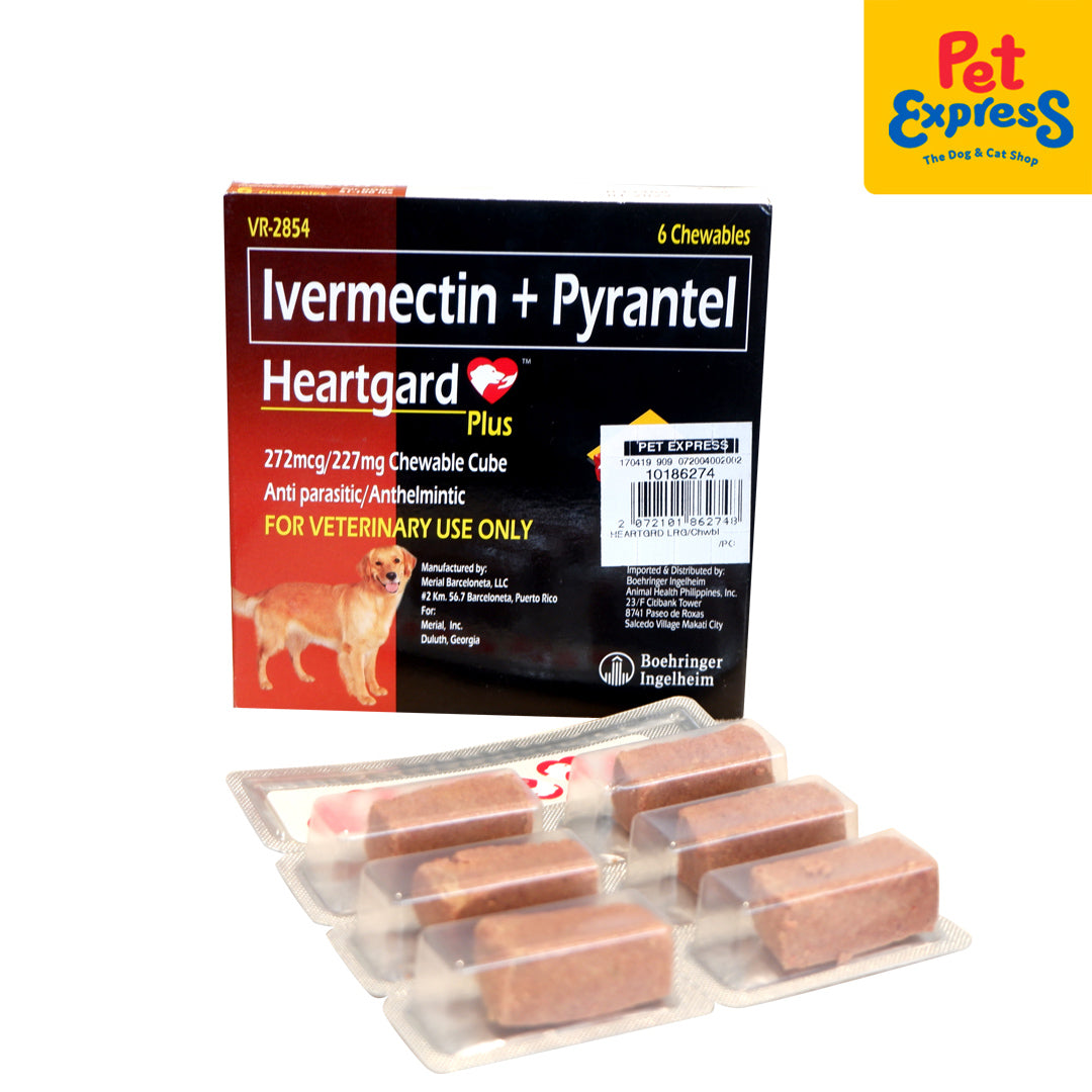 Heartgard Chewables for Large Breed Dogs 6 Chewable tablet box