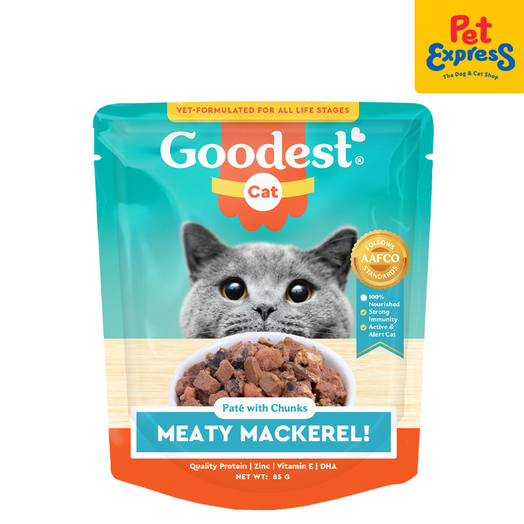 Goodest Meaty Mackerel Pate with Chunks Wet Cat Food 85g 12 pouches