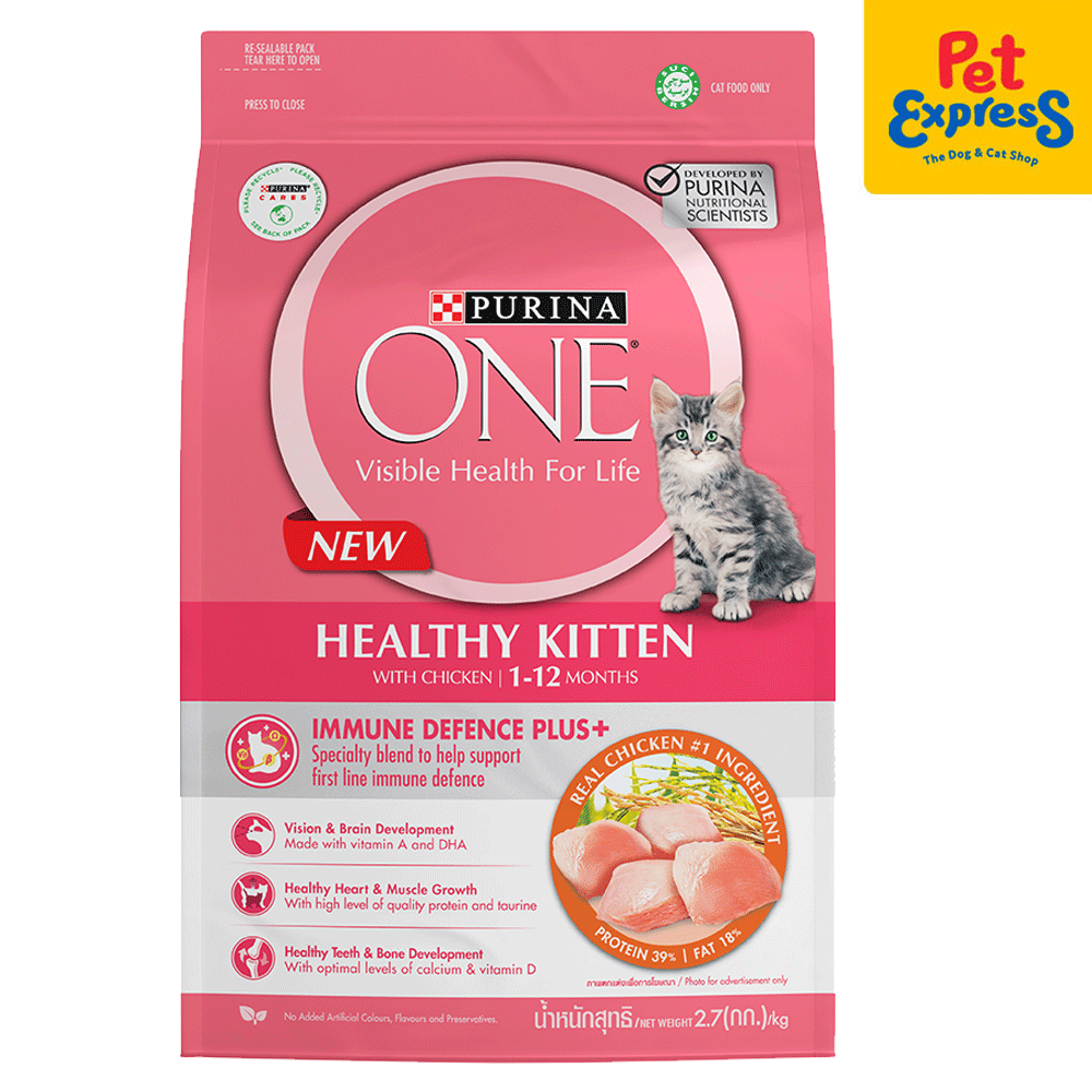 Purina One Healthy Kitten Chicken Dry Cat Food 2.7kg Pet Express