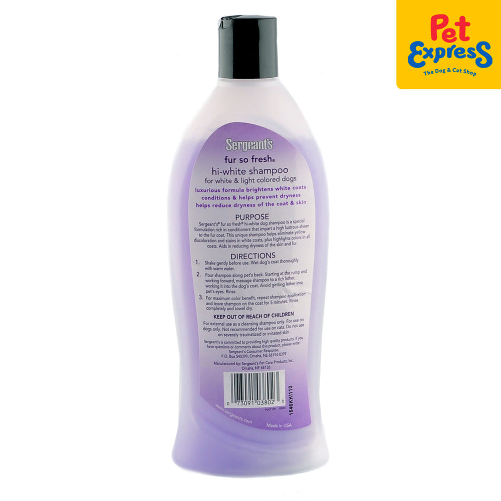 Sergeants Fur So Fresh Hi White Shampoo 18oz Pet Express