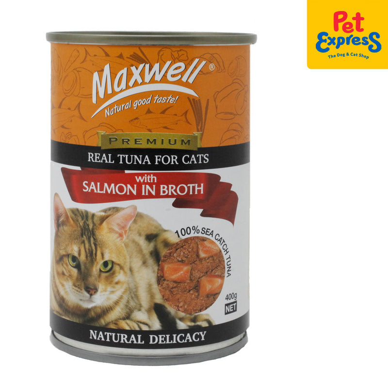 Maxwell Premium Real Tuna with Salmon in Broth Wet Cat Food 400g (2 cans)