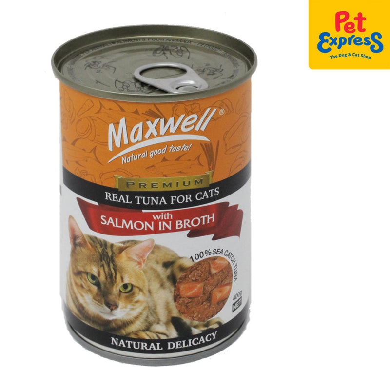 Maxwell Premium Real Tuna with Salmon in Broth Wet Cat Food 400g (2 cans)