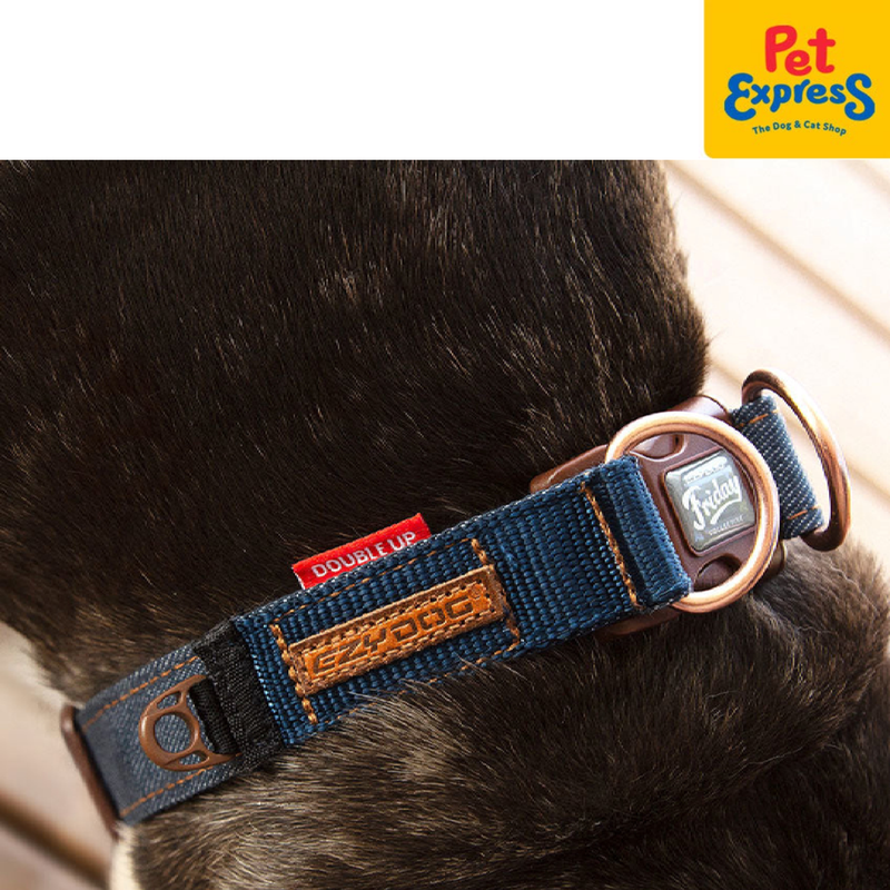 EzyDog Double Up Dog Collar Small Denim