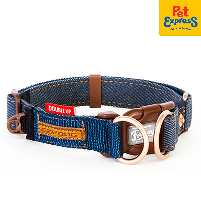 EzyDog Double Up Dog Collar Medium Denim