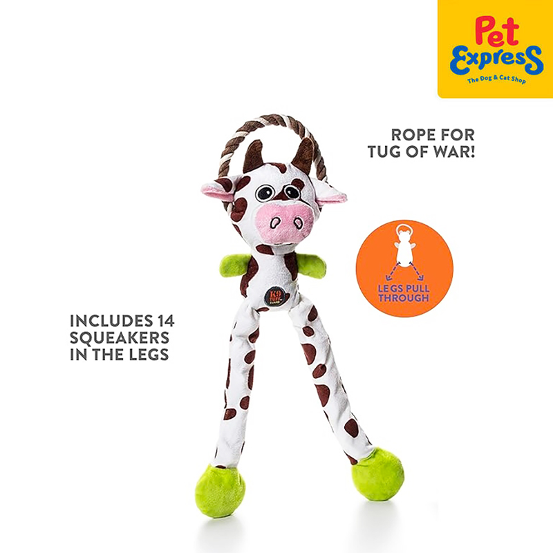 Petstages Charming Pet Thunda Tugga Leggy Cow Dog Toy