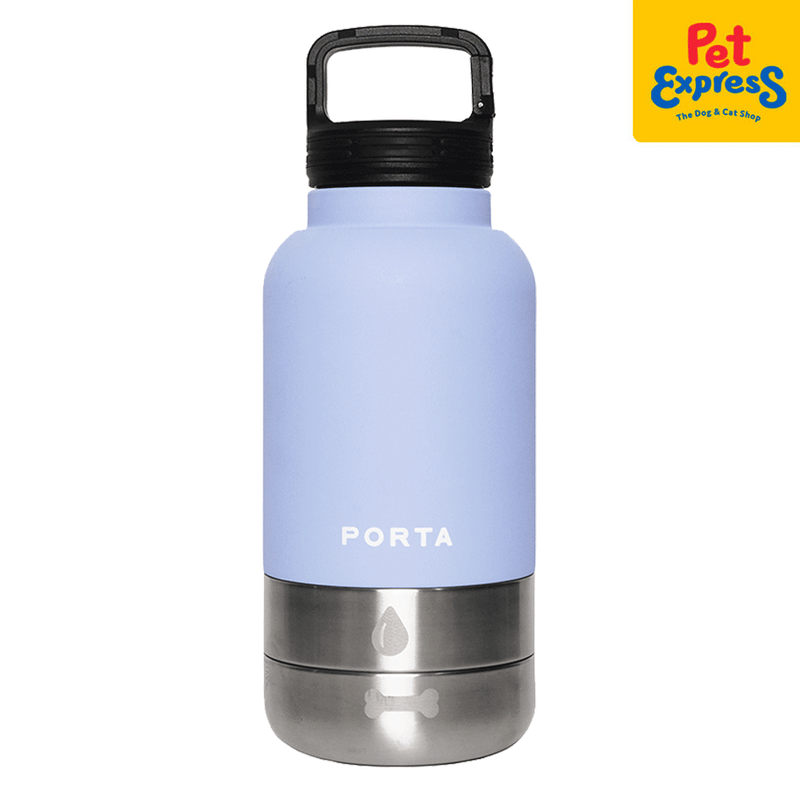 Porta Water Bottle with Detachable Pet Bowls Pet Feeder Cornflower Blue 32oz