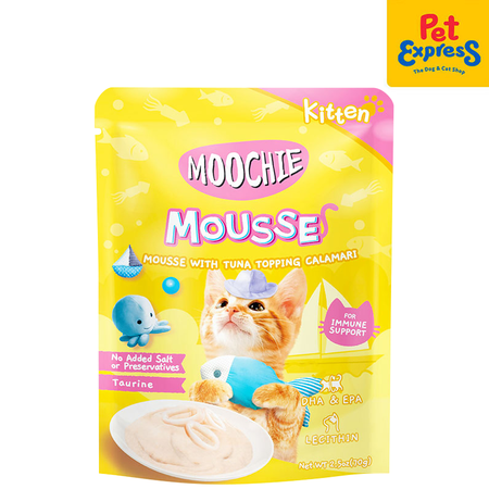 Moochie Kitten Mousse Tuna and Calamari Wet Cat Food 70g 12 pouches