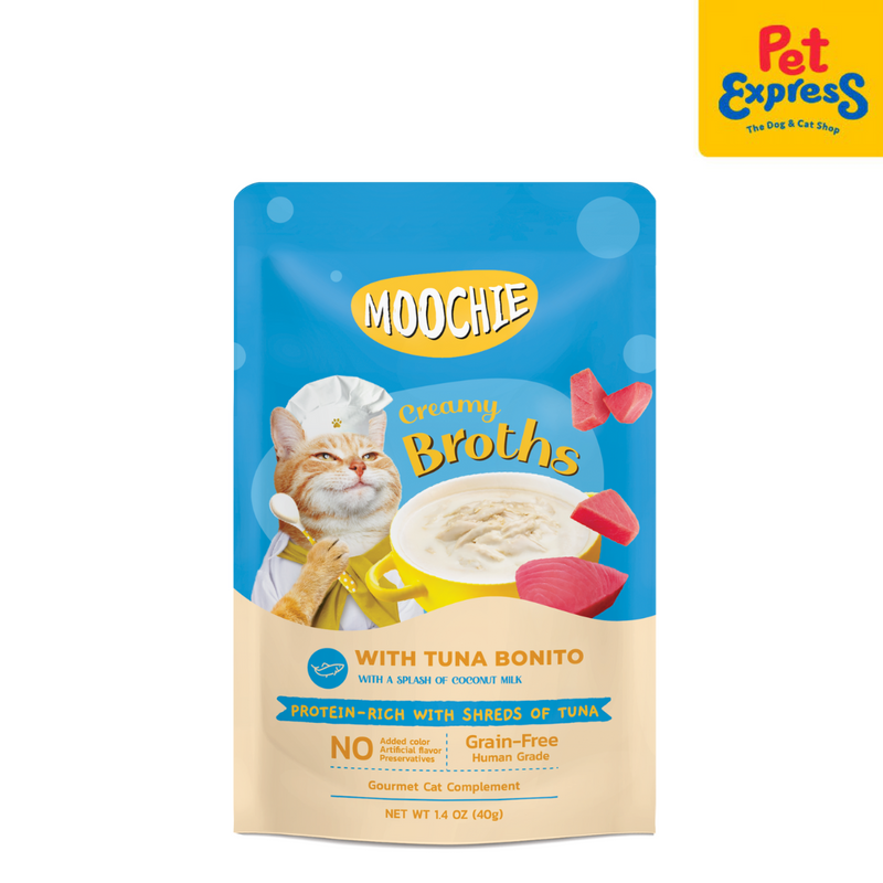 Moochie Creamy Broths Tuna Bonito Wet Cat Food 40g (12 pouches)