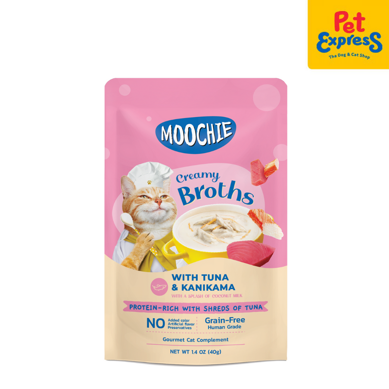 Moochie Creamy Broths Tuna Kanikama Wet Cat Food 40g (12 pouches)