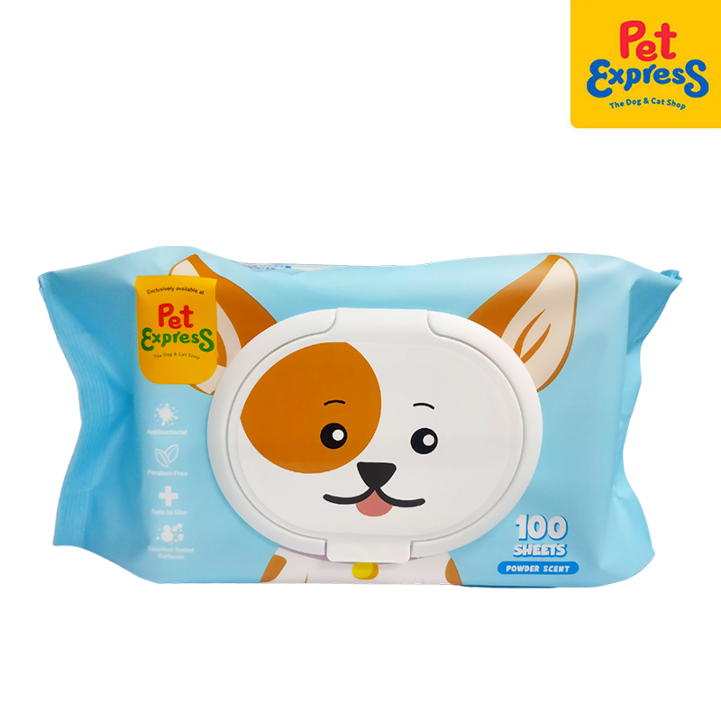 Pet Express Pet Wipes Powder Scent for Dogs and Cats 100s