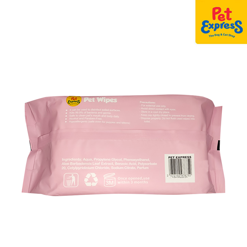 Pet Express Pet Wipes Sakura Scent for Dogs and Cats 100s