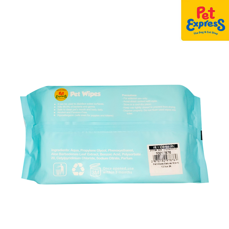 Pet Express Pet Wipes Powder Scent for Dogs and Cats 100s