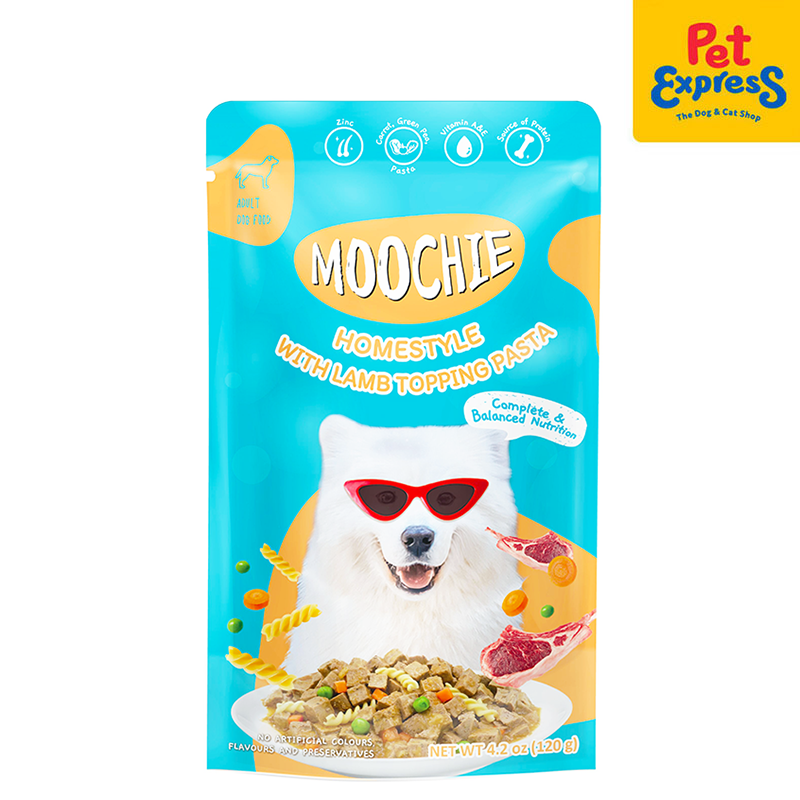 Moochie Adult Homestyle Lamb and Pasta Wet Dog Food 120g (12 pouches)