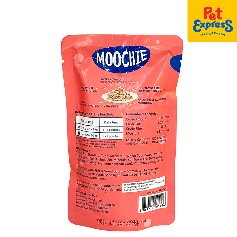 Moochie Adult Homestyle Fish and Sweet Potato Wet Dog Food 120g (12 pouches)