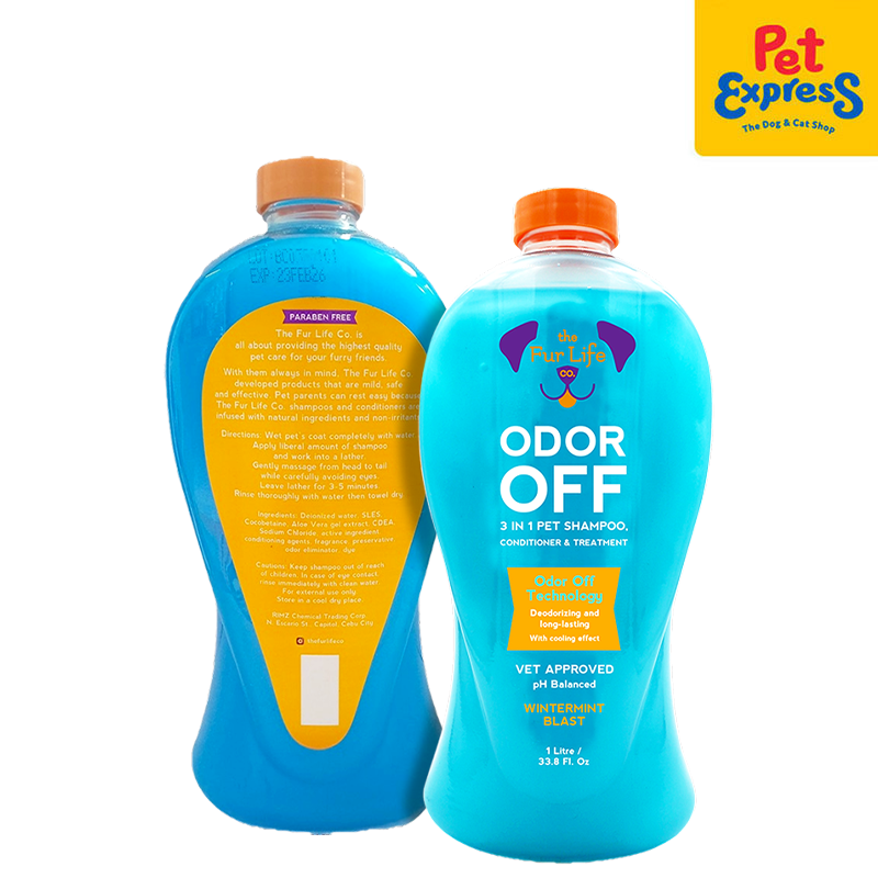 The Fur Life Odor Off 3-in-1 Pet Shampoo, Conditioner and Treatment 1L