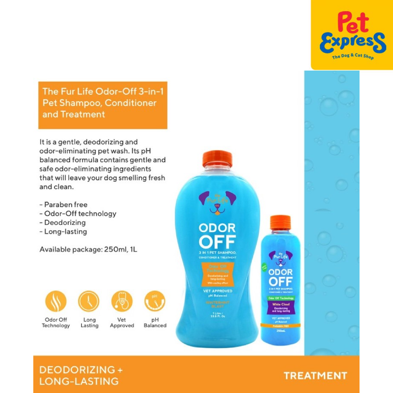 The Fur Life Odor Off 3-in-1 Pet Shampoo, Conditioner and Treatment 250ml