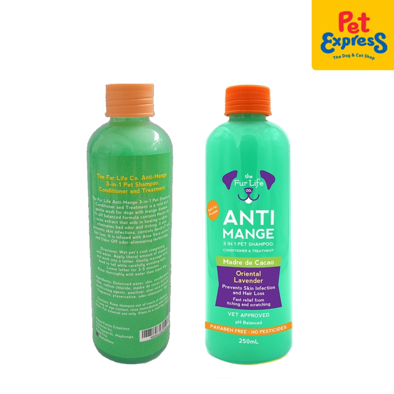 The Fur Life Anti Mange 3-in-1 Pet Shampoo, Conditioner and Treatment 250ml