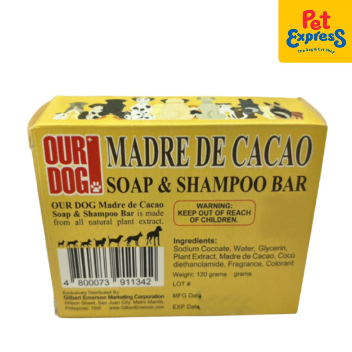 Our Dog Madre de Cacao Dog Soap 120g Pet Express