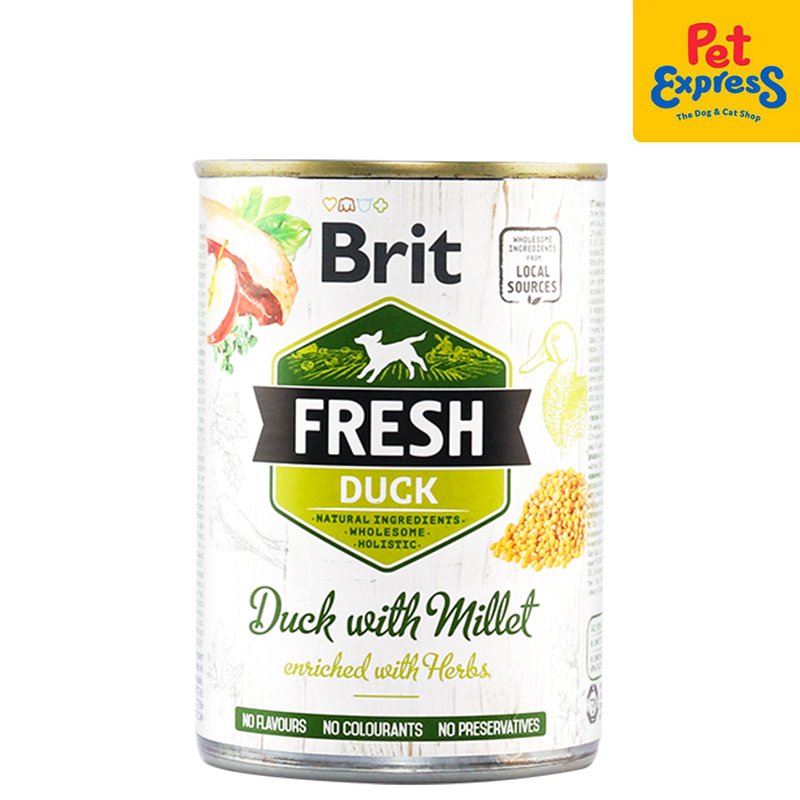 Brit Fresh Duck with Millet Wet Dog Food 400g (2 cans)