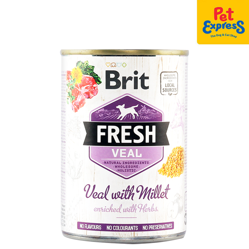 Brit Fresh Veal with Millet Wet Dog Food 400g (2 cans)