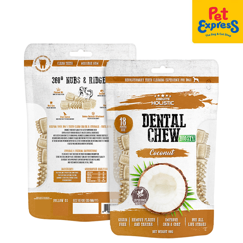 Absolute Holistic Dental Chew Coconut Dog Treats 160g