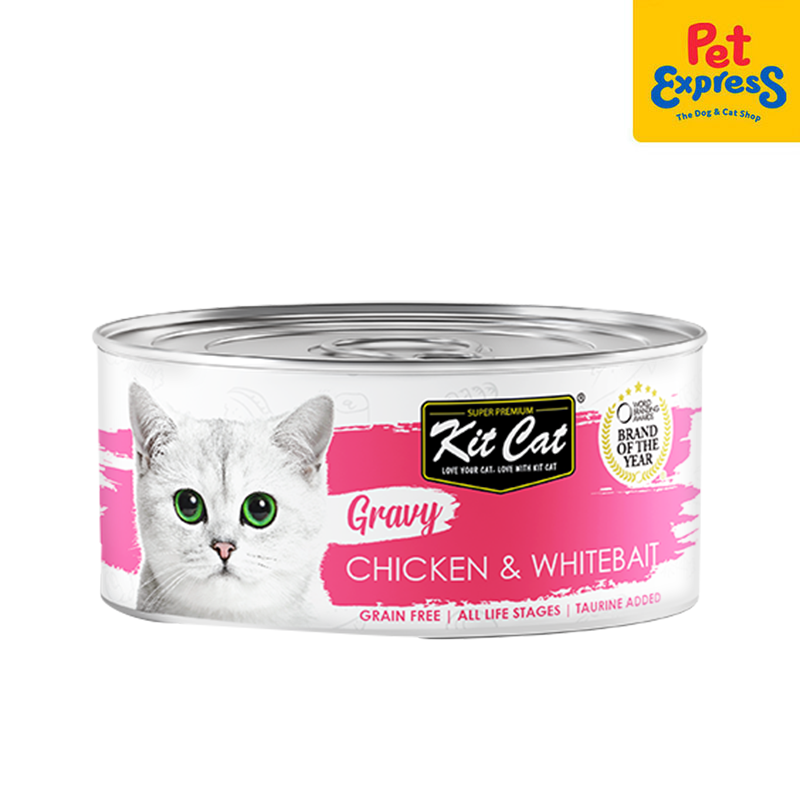 Kit Cat Gravy Chicken and Whitebait Wet Cat Food 70g (6 cans)