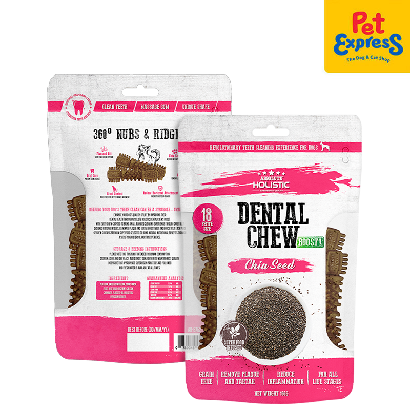 Absolute Holistic Dental Chew Chia Seed Dog Treats 160g