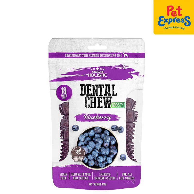 Absolute Holistic Dental Chew Blueberry Dog Treats 160g