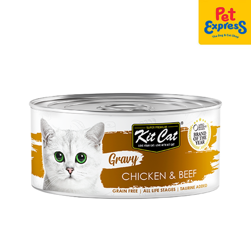 Kit Cat Gravy Chicken and Beef Wet Cat Food 70g (6 cans)