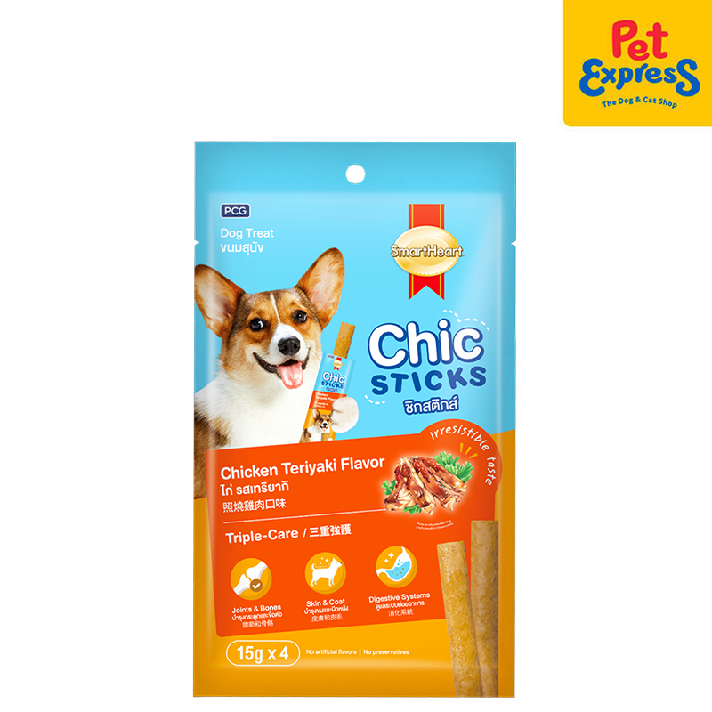 SmartHeart Chic Sticks Chicken Teriyaki Dog Treats 15gx4