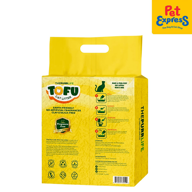 The Fur Life (The Purr Life) Tofu Fragrance Free Cat Litter 6L