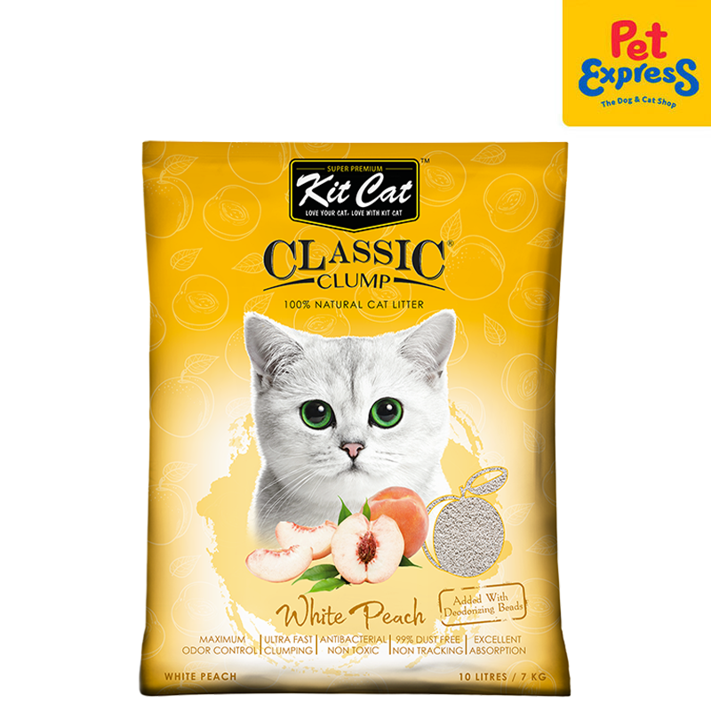 Kit Cat Classic Clump White Peach Cat Litter 10L