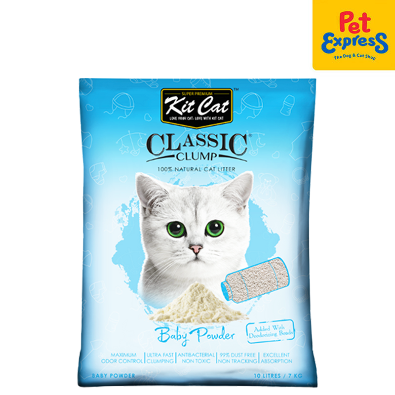 Kit Cat Classic Clump Baby Powder Cat Litter 10L