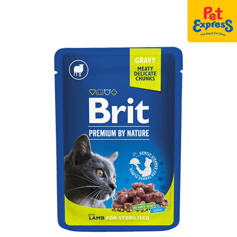 Brit Premium by Nature Sterilized Lamb in Gravy Wet Cat Food 100g (24 pouches)