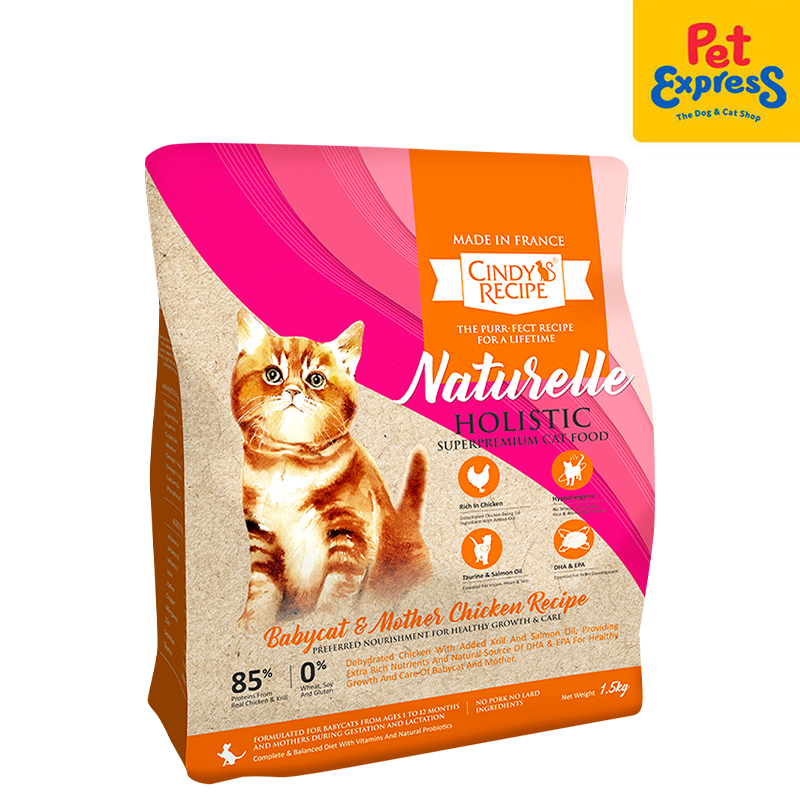 Cindy's Recipe Naturelle Holistic Babycat and Mother Chicken Dry Cat Food 1.5kg