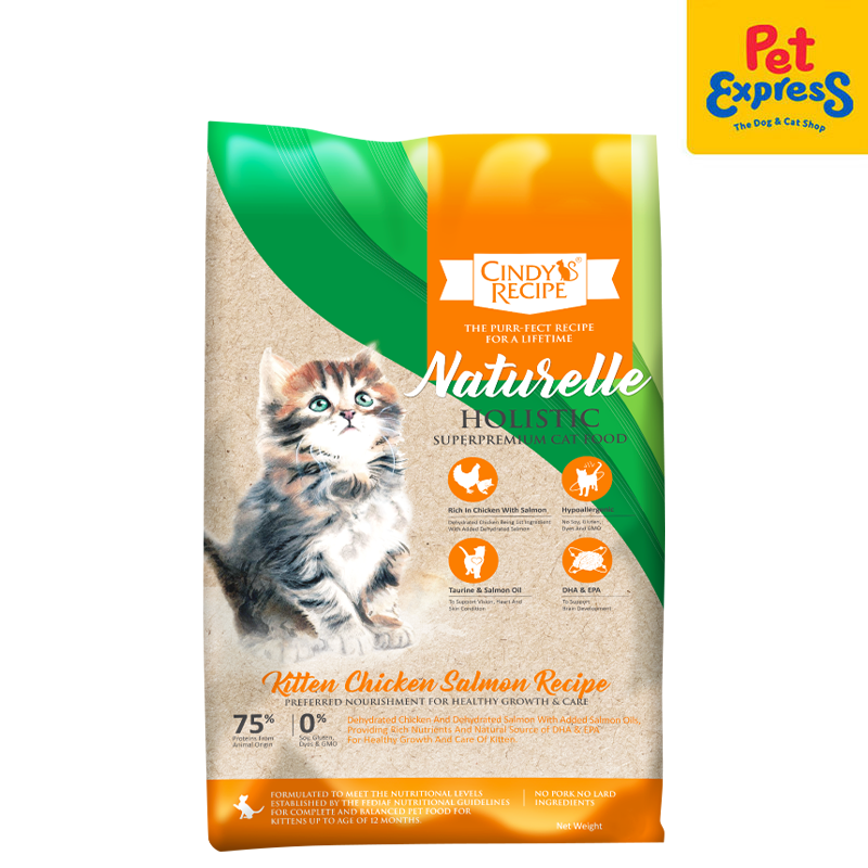 Cindy's Recipe Naturelle Holistic Kitten Chicken Salmon Dry Cat Food 1.5kg