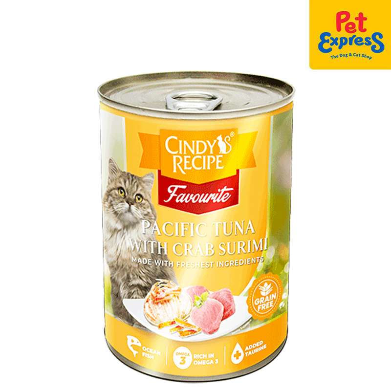 Cindy's Recipe Favourite Pacific Tuna with Crab Surimi Wet Cat Food 400g (2 cans)