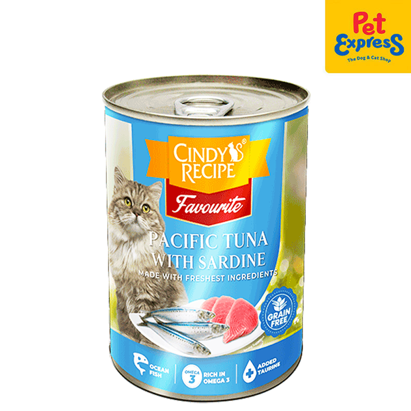 Cindy's Recipe Favourite Pacific Tuna with Sardine Wet Cat Food 400g (2 cans)