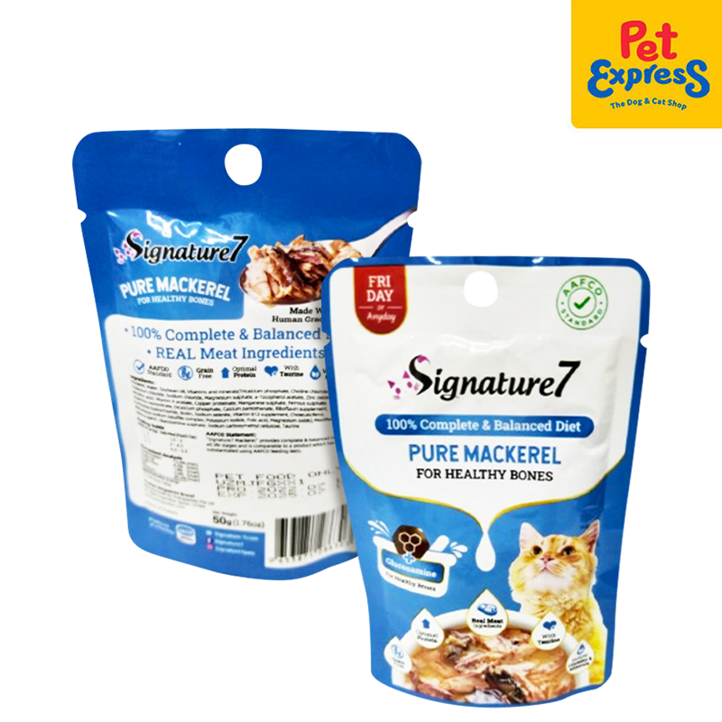 Signature 7 Friday Pure Mackerel Wet Cat Food 50g (12 pouches)