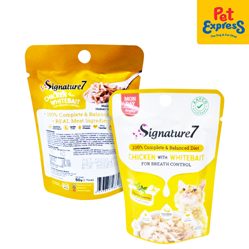 Signature 7 Monday Chicken with Whitebait Wet Cat Food 50g (12 pouches)