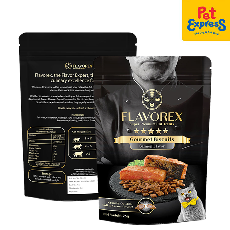 Flavorex Gourmet Biscuits Salmon Cat Treats 75g