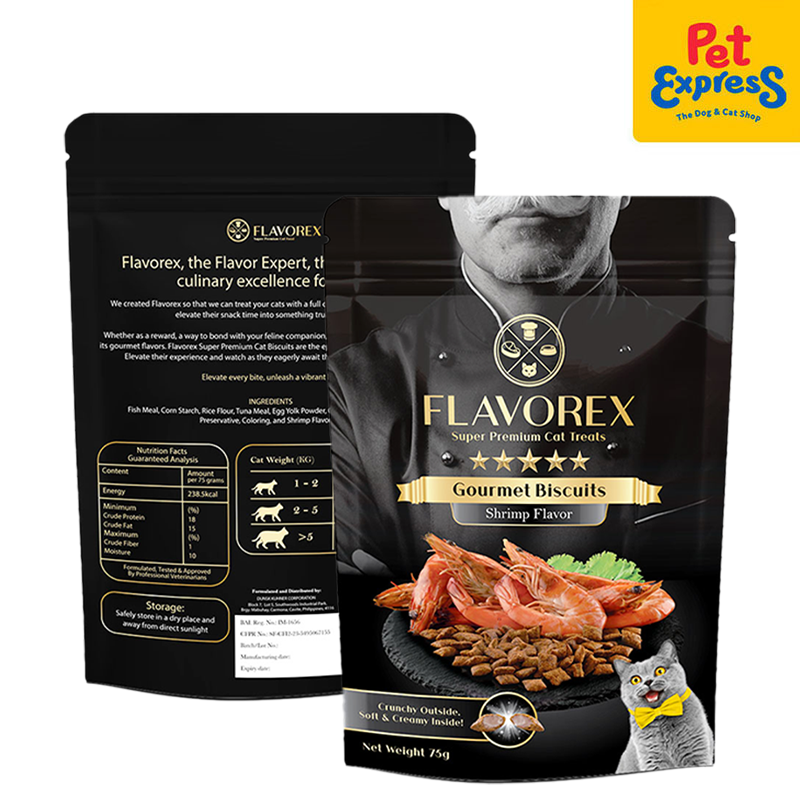 Flavorex Gourmet Biscuits Shrimp Cat Treats 75g