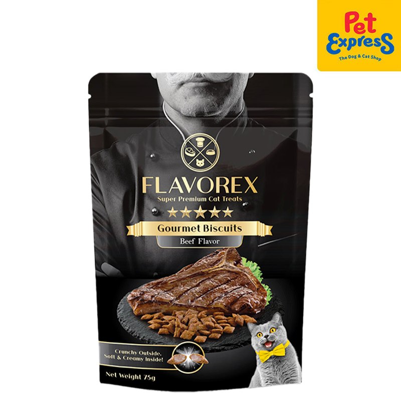 Flavorex Gourmet Biscuits Beef Cat Treats 75g