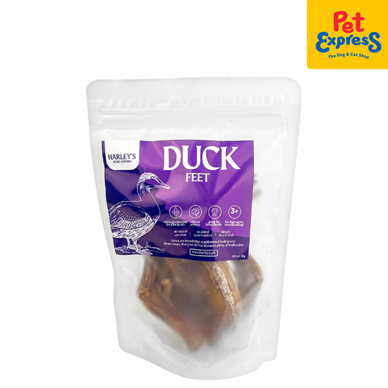 Harley's Dehydrated Duck Feet Dog Treats 70g