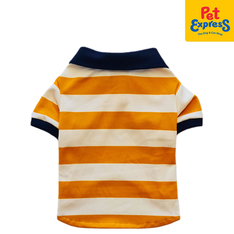 Pawsh Couture Toby Polo Stripes Dog Apparel Medium Mustard