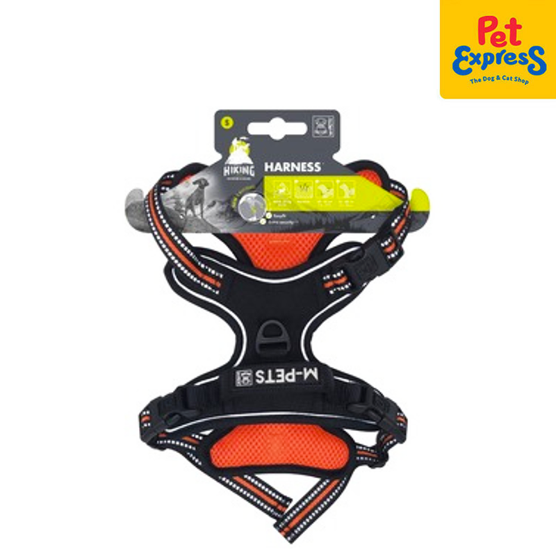 M-Pets Hiking Dog Harness Small Black Orange