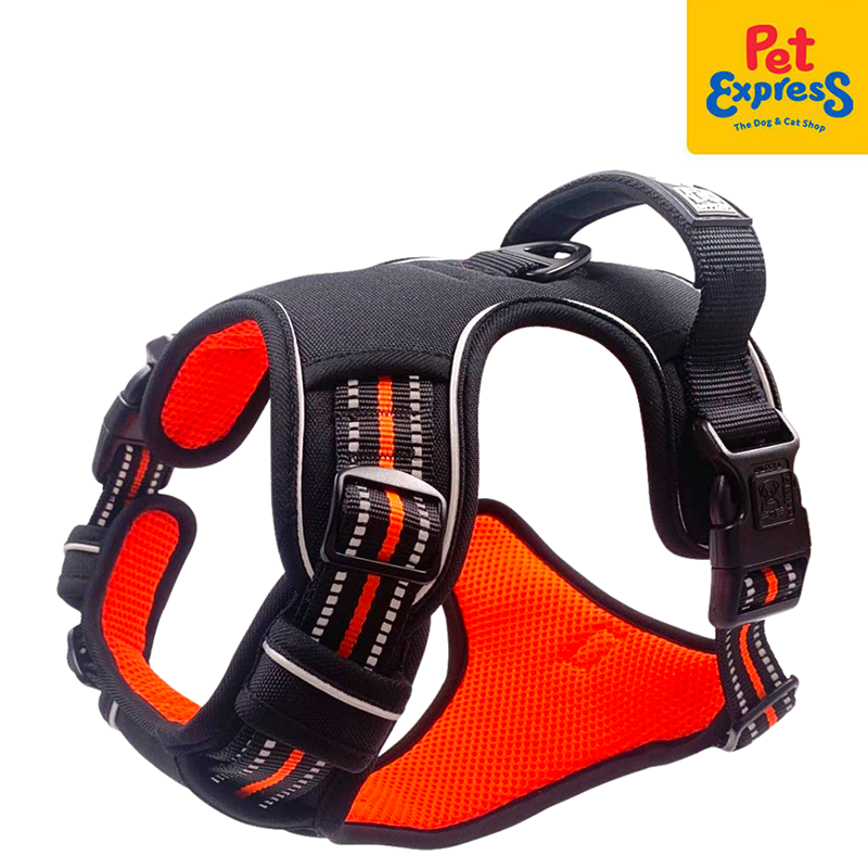 M-Pets Hiking Dog Harness Small Black Orange