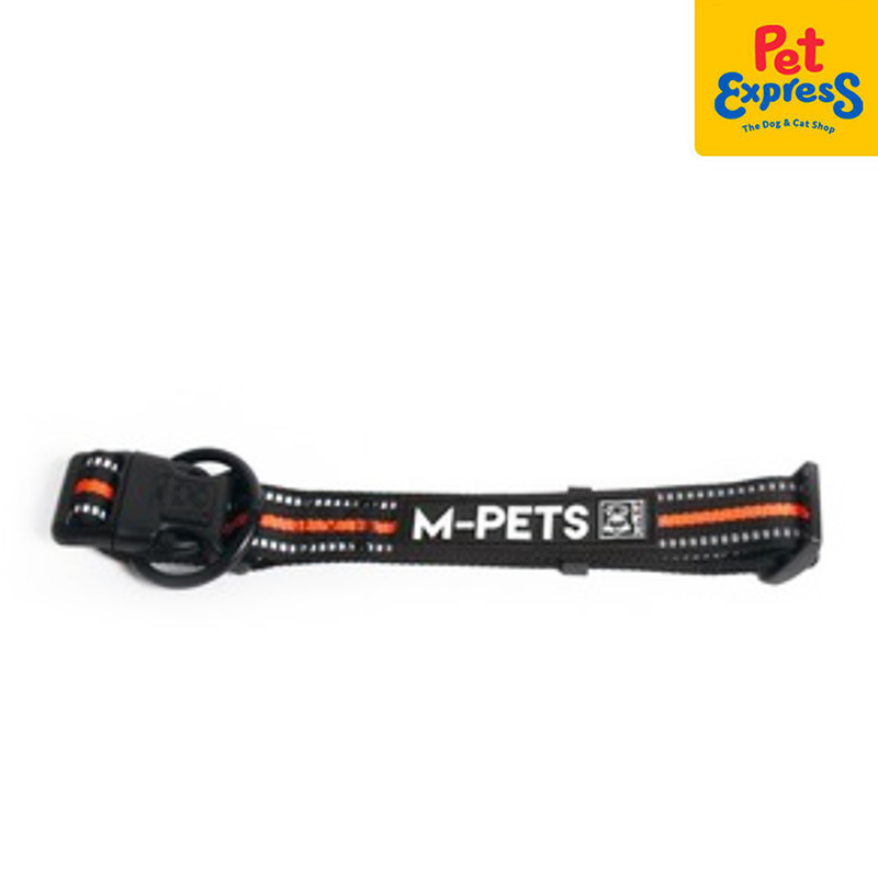 M-Pets Hiking Dog Collar Medium Black Orange